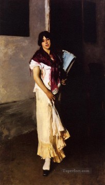 イタリアの少女とファンのポートレート ジョン・シンガー・サージェント Oil Paintings